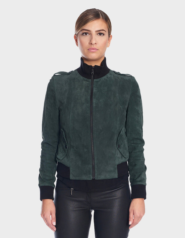 LUCCA VESTE DE BASE-BALL EN CUIR FEMME